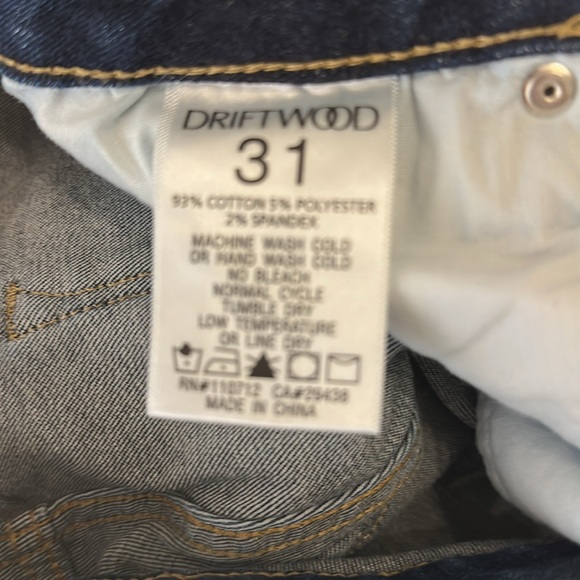 DRIFTWOOD Blue Straight Leg Jeans with Decorative Belt - Picture 4 of 4